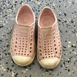 Native Pink and White Water Shoes Slip-On Perforated Design